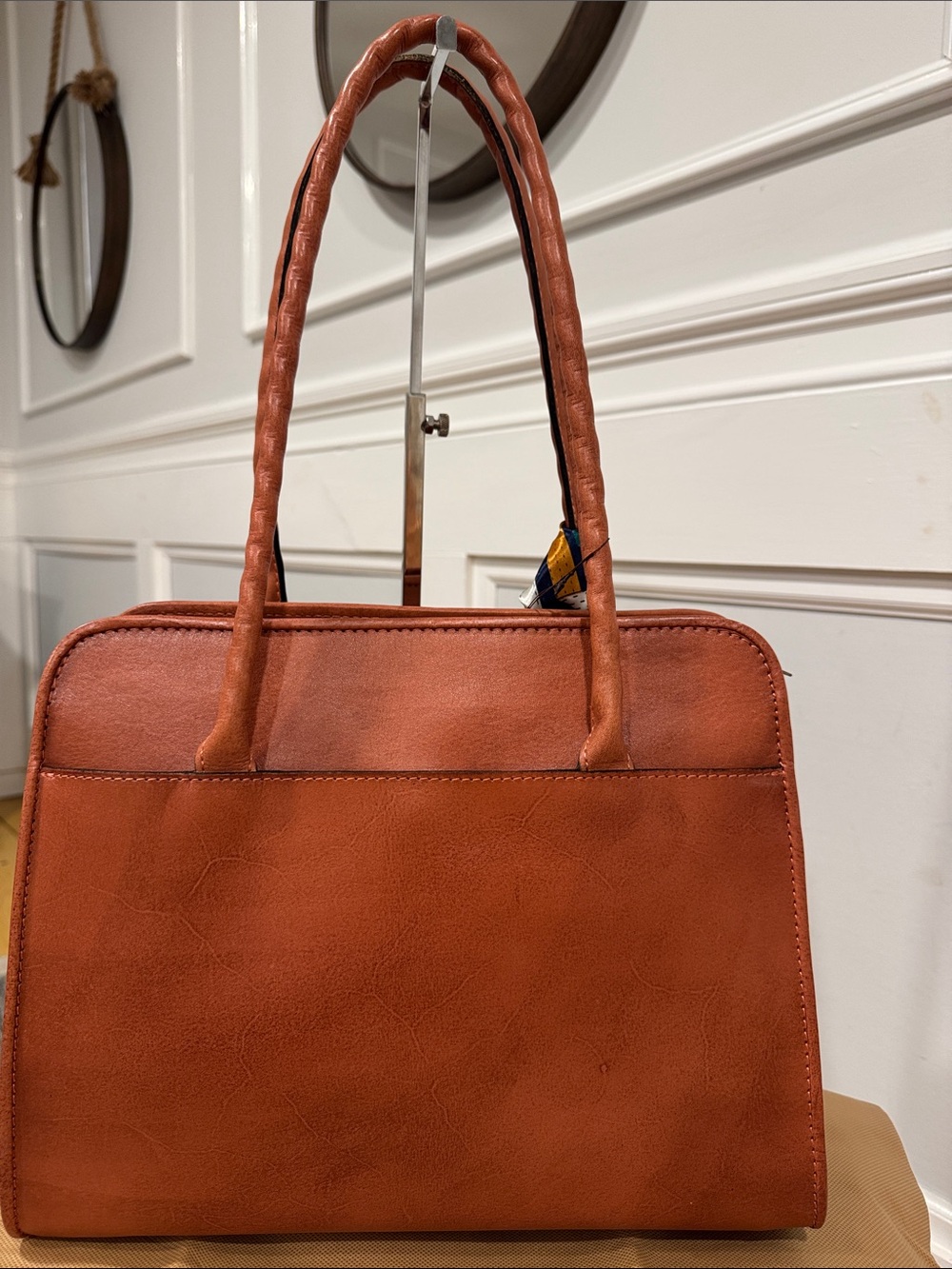 Patricia Nash Bag Large Paris Spring Floral Tooled Embossed Brown Leather Tote - Picture 8 of 17